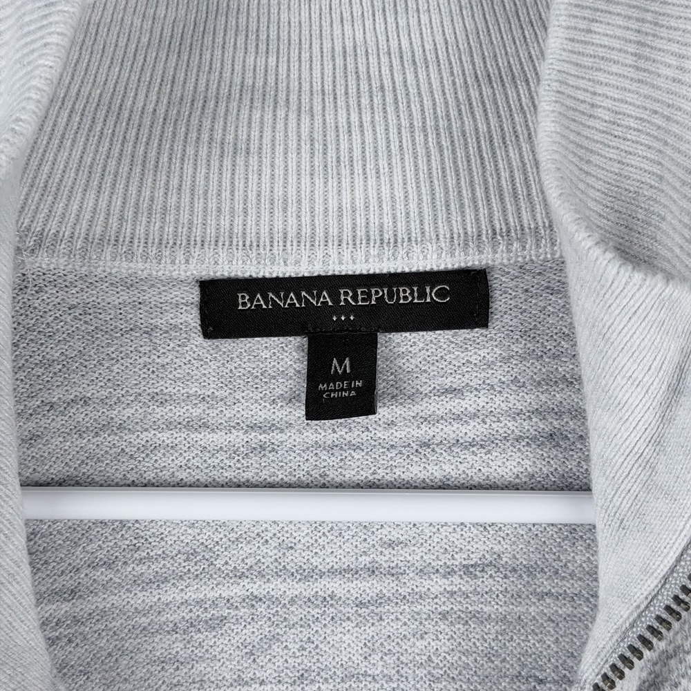 Banana Republic Gray Knit Full-Zip Sweater Mock Neck Men's Size M - Picture 4 of 8